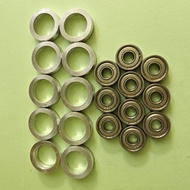 Bộ 10 cái somi nhôm và 10 cái bạc đạn 608 tháo máy nhật bãi dùng chế cho quạt B3 B4 B5