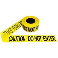 Caution do not enter emergency tape line, warning tape barrier barricade