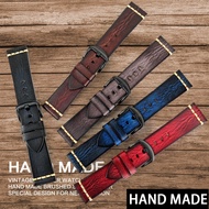 Handmade Cow Leather Watch Strap 7 Colors Available Vintage Watch Band 24mm 26mm For Panerai Citizen Casio SEIKO