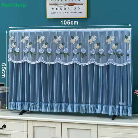 〔R〕Durable 32 Inch 42 Inch TV Dust Cover Embroidered Lace Thin LCD TV Protective Cover Wall Mounted 