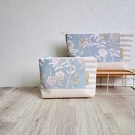 【FZK/萬用收納包(大/小)】丹寧風乾燥花 日本帆布 日本先染布