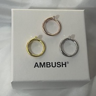 01_AMBUSH S925 Sterling Silver Seiko Nail Ring For Women Design Simple Zircon Opening Ring Punk Hip-