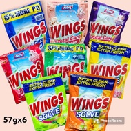 WINGS SOLVE  Laundry Powder Detergent 57g x6