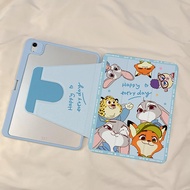 case iPad Gen9 Air6 Air7 ที่ใส่ปากกา Zootopia เคสiPadหมุน 360° Gen11 Gen10 Pro11/13 2025