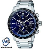 Citizen AN3600-59L Tachymeter Chronograph Blue Dial Stainless Steel 100M Men's Watch