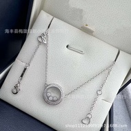 I80L Girl Three 18k Extremely Necklace Female Luxury Rose Simple Chain Diamond Clavicle Feeling Full