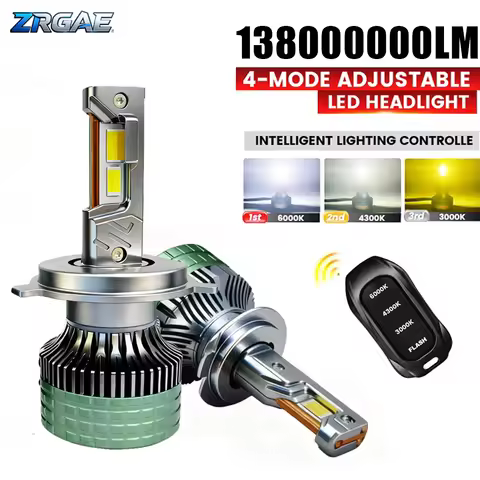 9600W H11 LED Headlight with H1 H4 H7 9005 9006 HB3 HB4 6500K 4300K 3000K Three Color Remote Control