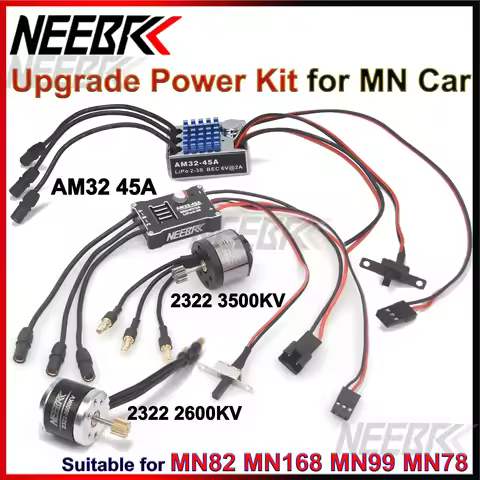 1/12 RC MN Car MN82 MN99 MN168 MN78 Upgrade Kit 2322 2600KV 3500KV Brushless Motor AM32 45A ESC SM3.