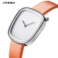 SINOBI Fashion Creative Women Watch Japanese Simple Style European Minimalism Blank Timescale Leather Strap Women Wristwatch