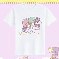 Littletwinstars Gemini Joint Cartoon Related Short Sleeve T-shirt Soft Girl Student Loose Couple Out