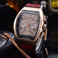 Frank Muller ys Full Diamond Luxury Wrist Watch Leather Strap Fashion Trend Watch ys