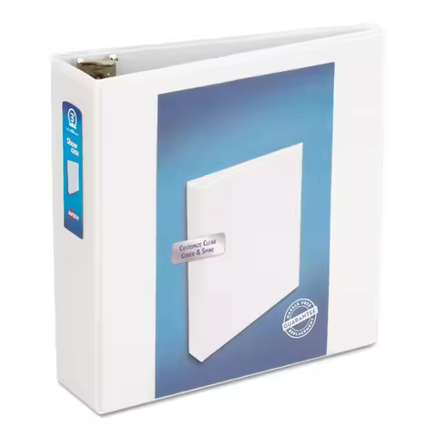 Economy View Binder with 3 Round Rings, 3" Capacity, 11x8.5, White