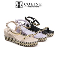 Send immediately COLINE CLN689 Women's Studded Wedge Sandals 7cm C1142