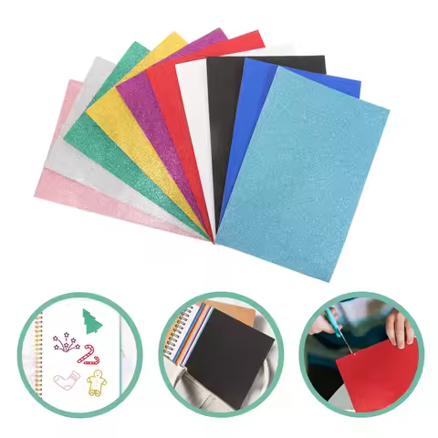 10 Sheets A4 Glitter Foam Sheets Multi-Function Adhesive DIY Crafts Handmade Art Decorative Material