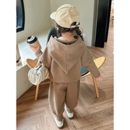 Girls Red Autumn cod Two-Piece Suit Fashionable Net Sports Suit fashion2024 New Style Female Solid C