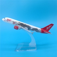 (New Arrival) 16cm AirAsia Bailong Painted Airbus A320 Alloy Model Asia Ro Decorative Model