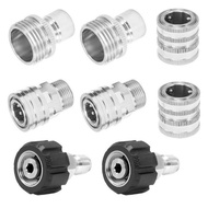 อะแดปเตอร์เครื่องฉีดน้ำแรงดันสูง4ชิ้น/8ชิ้น38เชื่อมต่ออย่างรวดเร็วป้องกันการรั่วแรงดันสูงถึง M22-14m