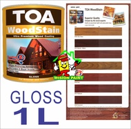 1L ( TOA Woodstain Gloss Paint ) 1 LITER for Interior and Exterior Wood Water Resistance UV Protection Fast Dry Anti-Fungus