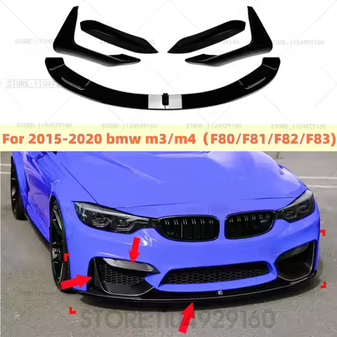 For 2015-2020 BMW Bmw3 Series M3 F80 F81 4 Series M4 F82 F83 Front Bumper Lip Spoiler Splitter Diffu