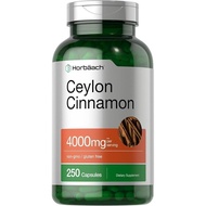 Horbäach Ceylon Cinnamon Capsules 4000mg | 250 Count |, Gluten Free
