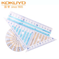 Japan Japan KOKUYO KOKUYO Ruler Set GY-GBA501 Multifunctional Transparent Protractor Plastic Ruler 1