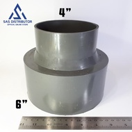 Vlok Sok 6 x 4" inch PVC Superlon Reducer Sock 6 x 4" in PVC D Verlop/ 6 x 4 in Increaser/ 6 X 4 PVC