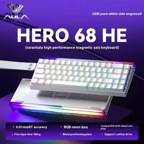 AULA RGB Gaming Mechanical Keyboard AULA HERO 68HE Magnetic Switch 8KHz RT E-sports Custom Wired Key