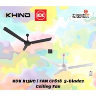 KDK K15VO 3-Blades Ceiling Fan KDK-K15VO (TWIN/SINGLE PACK) &amp; KHIND CF618 3-Blade Ceiling Fan (BLACK)