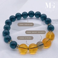 Merlin Goldsmith Citrine x Obsidian Beads Bracelet