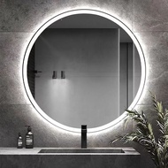 Toilet Mirror With Shelf Wall Mirror Toilet Storage Cabinet Bathroom Hanging Mirror Led Makeup with Light round Mirror Touch Screen Anti-Fog Multiple Colors 2 dian 镜子化妆