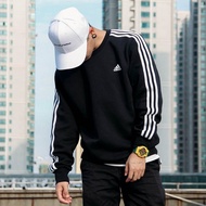 < Taiwan Fresh Meat > Adidas Essentials 3-Stripes BQ9645 University Long TEE Black Three Lines
