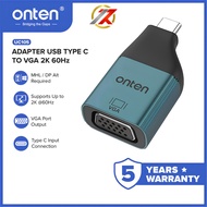 ONTEN UC105 TYPE-C TO VGA ADAPTER | Converter type c to vga 2k Support Mac OS Thunderbolt Dp Alt Mod