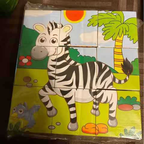 9 Pcs Six-sided 3D Cubes Jigsaw Puzzles Wooden Blocks Toys For Children Kids Educational Toys Funny 