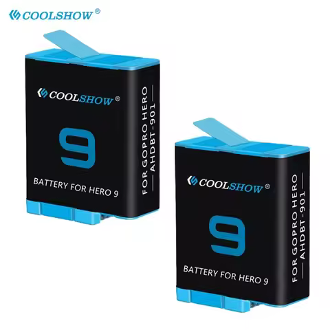 Coolshow For Gopro Hero 9 Black Battery 1800mah For Gopro 9 Gopro 10 Gopro 11 Gopro 12 Batteries Act