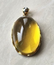 放緬甸原礦天然琥珀-3A淨水收藏級金藍珀-鴿子蛋吊墜連S925銀鑲