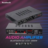 Sunbuck Audio Bluetooth 4.1 DAC Home Stereo Amplifier 5channel with Remote 2000W - AV-298BT