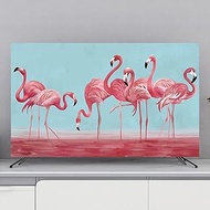 TV Cover Cloth Pink Flamingo Series Color Printed Pattern TV Dust Cover LCD LED Wall Mounted Desktop Cover Sheet,TV Accessories(Size:40-43in(102x65cm),Color:A)