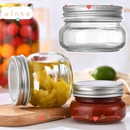 WINTE Glass Canning Jars, Reusable Recyclable with Regular Mouth Lids Mason Jars with Sliver Lids, R