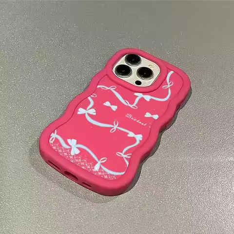 Cute Ribbon Bow 3D Wave Phone Case For Infinix Hot 60 60i 50 50i 40 40i Pro Plus 30i 20i 12i 11 10 L