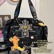 Halloween MBTI Y2k Black Womens Handbag Punk Gothic Cross Shoulder Bag VINTAGE Harajuku Exquisite St