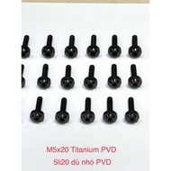( PVD Titanium Black ) 5li20 Small Head Titanium Black Screw - m5x20 h5d12 Small Head Titanium Black