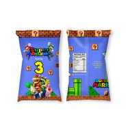 Super Mario Theme Party Prints PaperBag Gable Box Water Bottle Label Birthday Stickers Chipbag and Tag