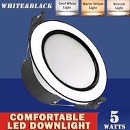 LED Downlight 220V (Tri-Color 5 Watts) round pin light led light bulb led lights for house ceiling