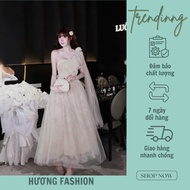 Huong Fashion luxurious floral lace dress