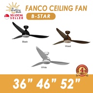 [Lighting Hub] [Installation Available] Fanco B-star DC Motor ceiling fan tri-tone LED light / 6 speed / reversible /with remote