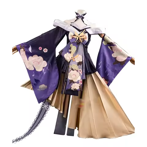 Japanese Cosplay Game Onmyoji Shiranui Costume New Skin Pretty purple kimono Fine large pattern Fema