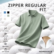 NORDVALE Nanobreeze | Collar Zipper Regular Premium T-shirt | Evergreen Evergreen Evergreen