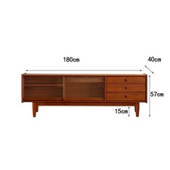 Nordic Simple Living Room TV Cabinet Cherry Wood Color Solid Wood TV Cabinet Small Apartment Locker 
