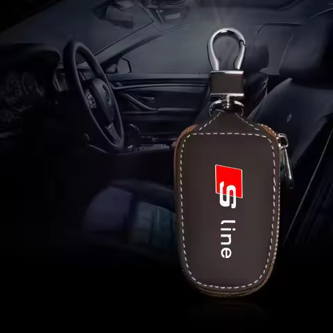 Car Keychain Covers Leather Key Wallets Organizer Pouch for Audi S Line A3 A4 B5 B6 A3 8P 8V 8L A5 A