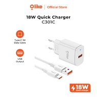 Charger Set Type C QC 3.0 OLIKE C301C Charger Type C Fast Charging 18W